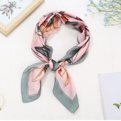 China 100% Eco-Friendly Silk Square Women Bandana Satin Small Scarf Bags Summer Wrap Retro Ladies Bohemian Scarves for sale