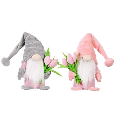 China 2022 Home Festival Decoration Gnomes Decor Mother's Day Plush Fabric Tulip Gnomes Pretty New Tulip Gnomes Decorations For Gift for sale