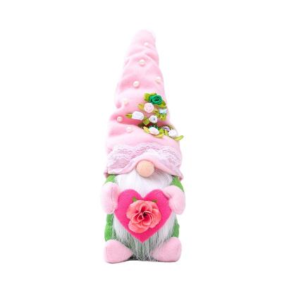 China Indoor Decoration Mother's Day Party Set Decorations Top Hat Pearl Flower Cartoon Doll Faceless Plush Custom for sale