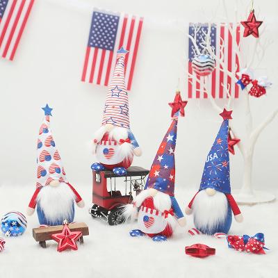 China Newish OurWarm USA Art Fabric Patriotic Plush Toy 4th July Decor Gnomes Gonk Folk Faceless Independence Day Dolls USA for sale