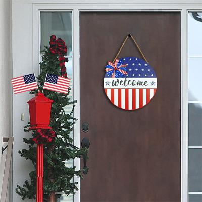 China American Independence Day Hanging Home Decoration Holiday Decor 2022 Holiday Crafts Wooden Crafts Sign for sale