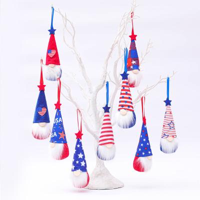 China Home Decoration American Independence Day Faceless Doll Ornaments Gnomes Character Plush Special Hot Selling Hanging Doll for sale