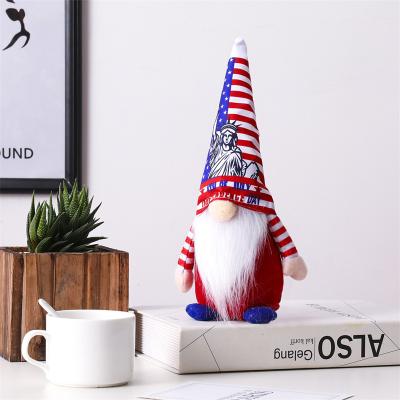 China American Fourth of July 2022 Independence Day Festival Home Decoration Standing Tomte Plush Figurine for Gift Elf Dwarf Home Ornaments Statue of Liberty for sale