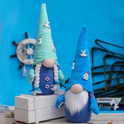 China 2022 Decor Doll Handmade Creative Faceless Gnome Summer Rudolph Festival Ocean Blue Stuffed Plush For Home Decoration for sale