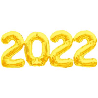 China Foil Happy New Year Decorations 2022 Foil Number Balloons Gold 16 Inch Mylar Balloons New Years Eve Party Supplies Large Sign for sale