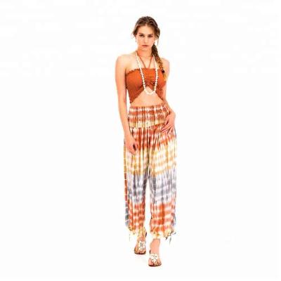 China New Design Anti-Wrinkle Women Long Pants Women Clothing Boho Tie Dye Casual Pants for sale