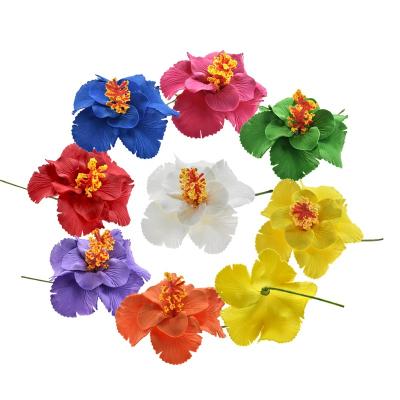 China Hawaiian Hibiscus Flower New Arrivals Party Decoration Artificial Colorful Foam Flowers For Women Girls for sale