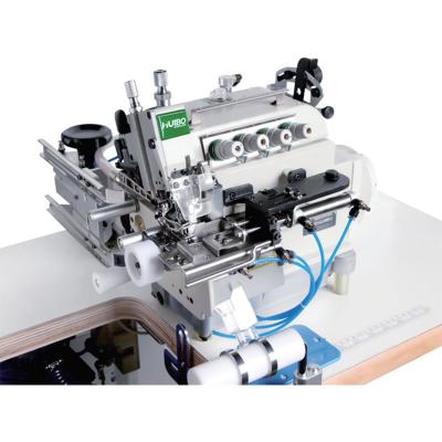 China Garment Shops HUIBO 4 Thread Top and Bottom Bed Industrial Overlock Cylinder Garment Feed Sewing Machine for sale