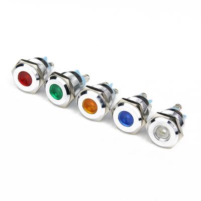 China Warehouse 19mm Metal Warning Light Metal Signal Light Welding 6V.12V120V Ren Blue Yellow White Green for sale