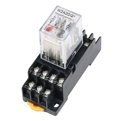 China HH54P DC12VDC24V AC380V small sealed intermediate relay with WZAZDQ base for sale