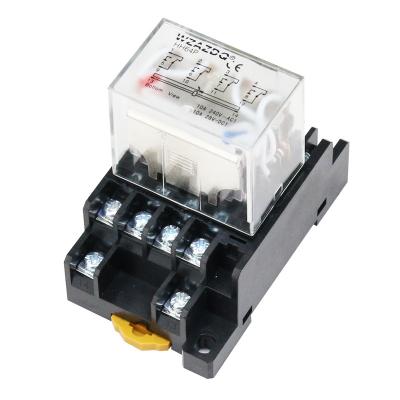 China HH64P DC12VDC24V AC380V small sealed intermediate relay with WZAZDQ base for sale