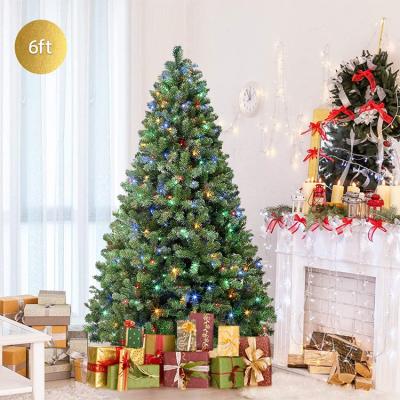 China Outdoor High Quality Control 6ft Holiday PVC Christmas Tree Artificial Fiber Optic Christmas Tree Decoration With LED Light Decoration Lamp for sale