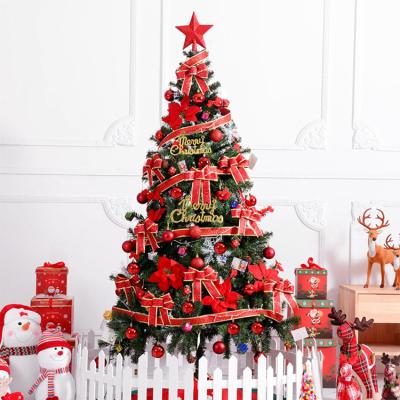 China Christmast Ornament Christmas Tree 6ft Outdoor PET Pine Needle Artificial Christmas Tree for sale