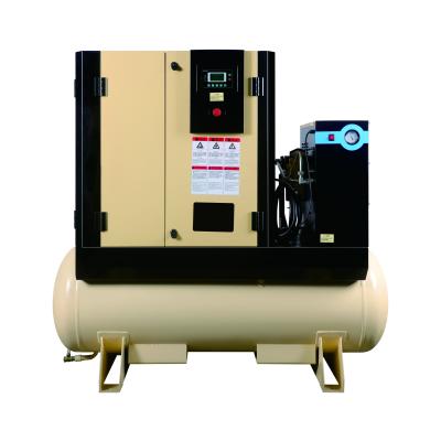 China EMUSEN lubricated screw air compressor with tank pm rotary screw air compressor with tank and complete set of air treatment for sale