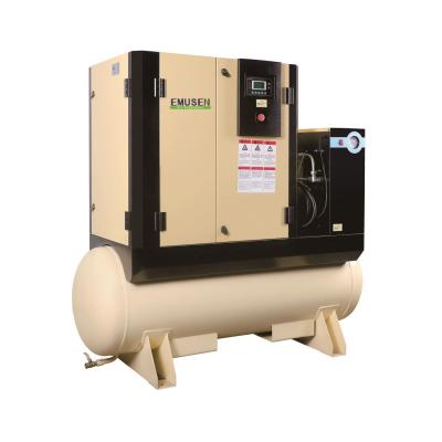 China 8-10 Bar 15 Kw 2.4 m^3/min Lubricated Screw Air Compressor With Tank With Refrigerated Air Dryer 7-50 Hp 116-145 PSI for sale