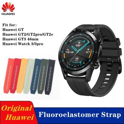 China Replacement 22mm Fluorine Rubber Waterproof Fluoroelastomer Watch Band For Huawei Watch 3 GT GT2 GT2PRO GT2e GT3 Pro Fluoroelastomer Watch Strap for sale