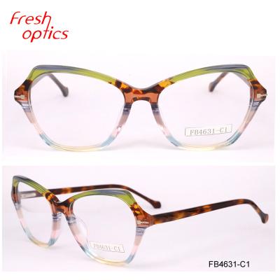 China Custom monocle frames newest fashion acetate frame eyewear nice glass lamination for ladies for sale