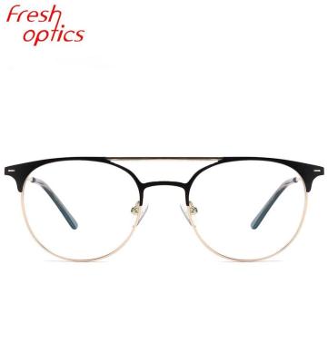 China Wholesale Luxury Ready To Ship Round Metal Optical Frame Glasses For Women for sale