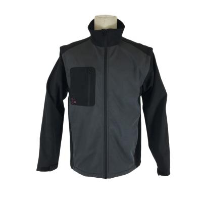 China Custom Fashion Black Lightweight Outdoor Detachable Sleeves Softshell Jacket Waterproof for sale