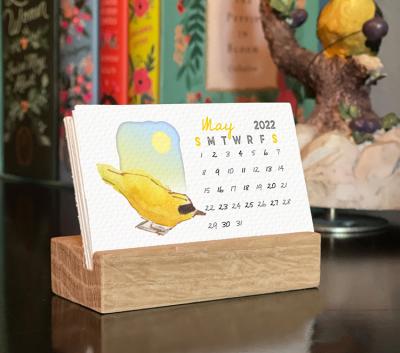 China Nice Jieyou 2022 wooden stand mini pocket table or desk daily printed with a calendar for promotional gift for sale