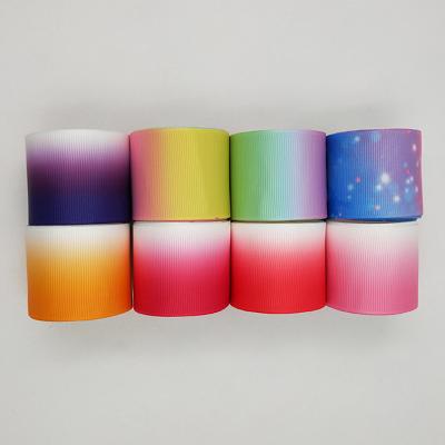 China Jieyou OEKO-Tex Full Compatibility Eco-friendly Rainbow Fashion Grosgrain Gift Colorful Printing Ribbon for sale