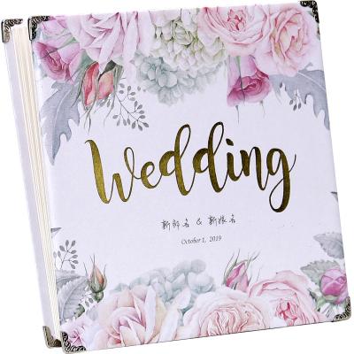 China Jieyou Business Personalized Wedding Guest Book Hardcover Elegant Blank Album Wedding Reception Guestbook For Engagement Party for sale