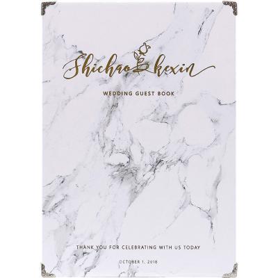 China Business Jieyou Marble Wedding Guest Book Wedding Photo Album Personalized Guest Book for sale