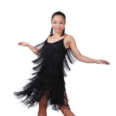 China Full Skirt Dance Dresses Modern Latin Practice Fringed Tights for sale