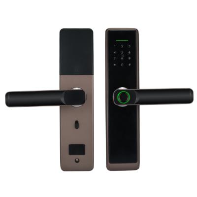 China Apartment Bilixo Tuya ttlock WiFi App Door Lock Fingerprint Door Handle Digital Biometric Smart Lock for sale