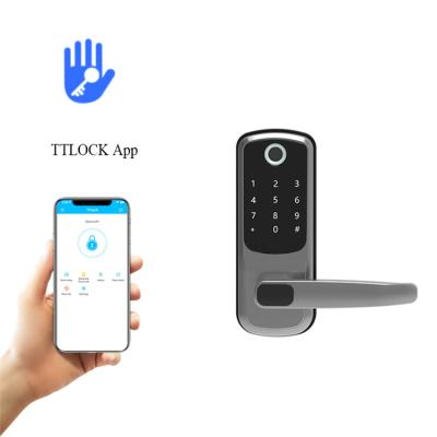 China Anti-peep Code New Arrival Black Sliver Tuya Smart Fingerprint Door Lock Biometric Zinc Alloy Code Lock for sale