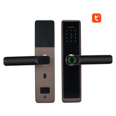 China Smart Apartment Security Lock Fingerprint Card Password Key Tuya App Unlocking Smart Lock Factory Wholesale for sale