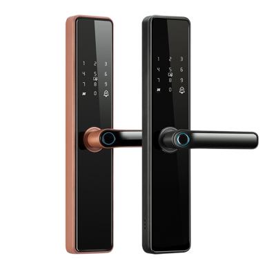 China Apartment Bilixo 2022 simple design biometric lock fingerprint door handle tuya Keyless wifi Digital lock smart door lock for sale