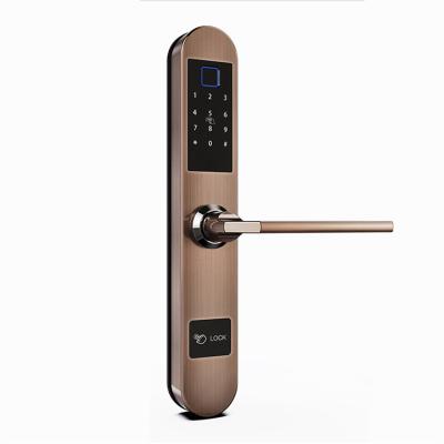 China Hot Sale Anti-peep Code Smart Fingerprint Door Lock for Broken Bridge Aluminum Door and Swing Door&Fingerprint Card Open Door for sale