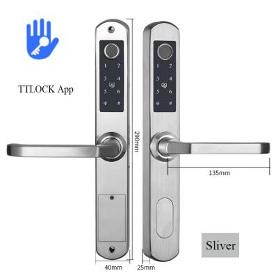 China Aluminum Sliding Door Morties Thin Slim Narrow Glass Sliding Digital Aluminum Smart Blue Tooth Wifi App RFID Password Card Lock Electronic Door Lock for sale