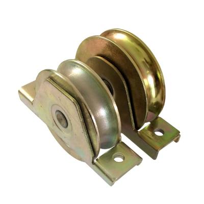 China Popular Unique High Quality Plating Hotels Zinc Door Pulley Bearings Sliding Wheel for sale