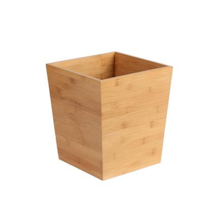 China Eco-Friendly Eco-Friendly Bamboo Bedroom Recycling Garbage Waste Bin Waste Basket For Bathroom for sale