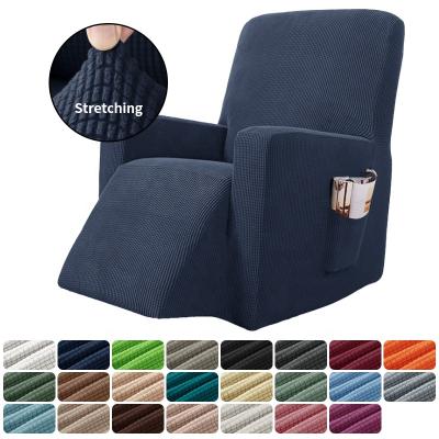 China Fashion High Elastic Stretch Chair Covers Thick Solid Color Fleece Fabric Recliner Sofa Cover for sale