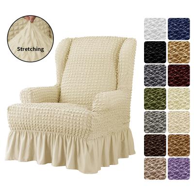 China High Elastic Easy Fitted Stretch Chair Cover With Back Wing Anti Scratch Chair Protector Covers for sale