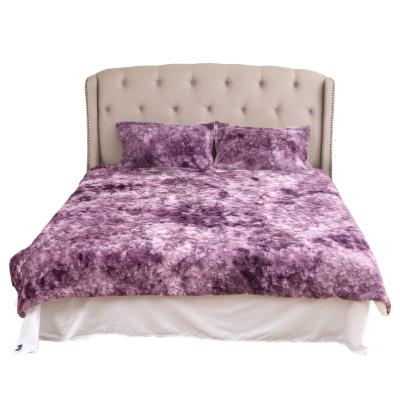 China Luxury Soft Comforter Comforter Set King Size Flower Pattern Comforter Quilt PV Plush Comforters Purple Comforter for sale