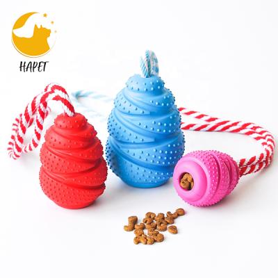 China Sustainable Dog Chew Rope Toys Treat Dispenser Interactive Chew Toys Customized Color Dog Toys for sale