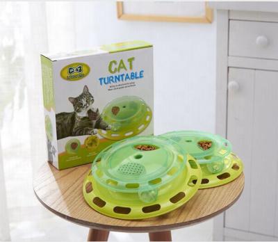 China Cat Interactive Toys viable with a ball and track running Cat Catnip turntable toy for sale