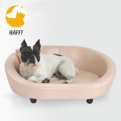 China Cooling Dog Bed Princess Puppy Kennels Bed Summer Washable Leather Pet Sofa Luxury for sale