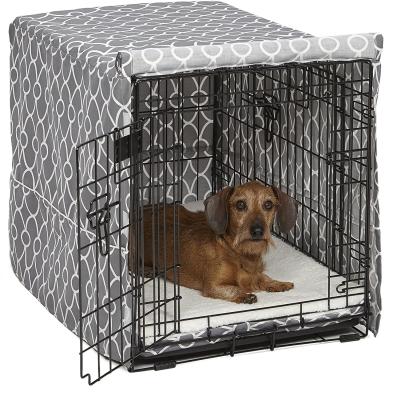 China Breathable Foldable Pet Stainless Steel Dog Cat Cage With Cover Crate Cushion And Dog Crate Protection for sale