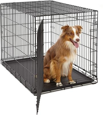 China Breathable Folding Metal Dog Crate Divider Crate With Handle Large Collapsible Pet Dog Establishments Cage On Sale for sale