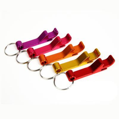 China Stocked Custom Logo Metal Aluminum Alloy Bottle Opener Keychain for sale