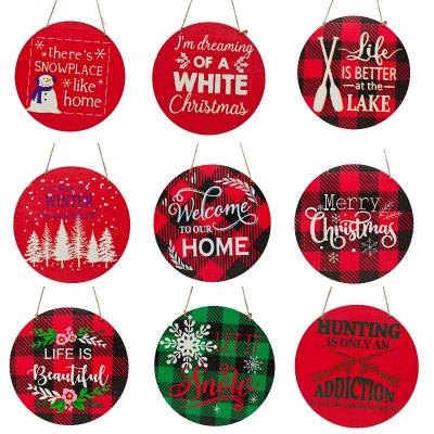 China Europe Christmas Promotional Gift Wooden Round Slices Carved Wooden Chips Decorations for sale