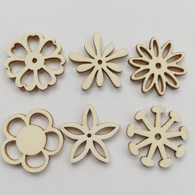 China Promotional New Arrived Europe Wood Craft Flower Ornaments For DIY Decorations for sale