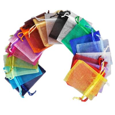 China Wholesale Simple Reusbale Multicolor Organza Gift Bags Drawstring Packaging Mesh Bag for sale