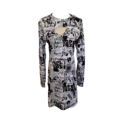 China Summer New Arrival Anti-static Women Fashion Printed Sexy Dress For Women Long Sleevs for sale