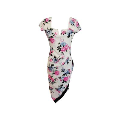 China Wholesale Hot Anti-static Women Casual Dress Fashion Floral Dress Women Elegant Midi Bodycon Dress for sale